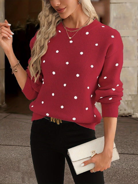 Zara Polkadot Pullover - Lässig und Stilvoll für Damen im Herbst und Winter