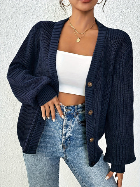 Autonomer Effen Strickcardigan – Stilvoll und Warm für Frühling und Herbst