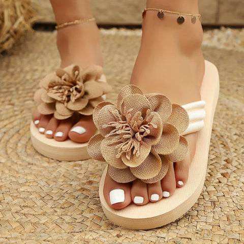 Luxe Damen Slipper mit Blumendetail - Perfekt für Sommer und Strand