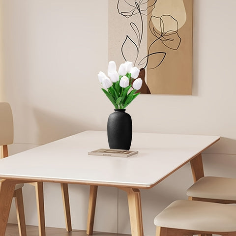Set von 10 Künstlichen Weißen Tulpen – Perfekt für Hochzeiten, Fotografie und Innendekoration