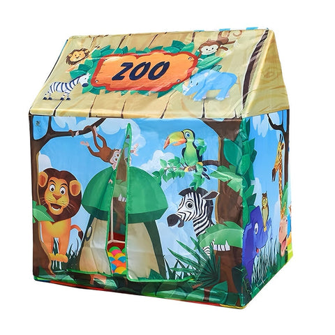 Dschungel Spielzelt für Kinder – Mit Zoo-Dekor und Spielzeugset
