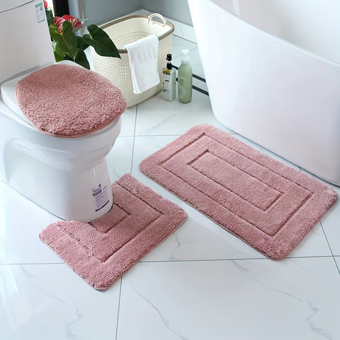 3-teiliges Ultra-Fine Faser Badezimmer Teppich Set – Schnell trocknend und absorbierend