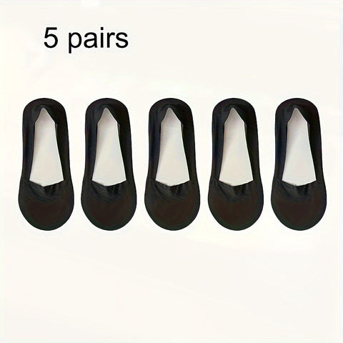 5 Paar Ice Silk Socken – Atmungsaktive und Rutschfeste Unsichtbare Socken für Damen