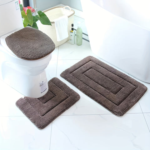 3-teiliges Ultra-Fine Faser Badezimmer Teppich Set – Schnell trocknend und absorbierend