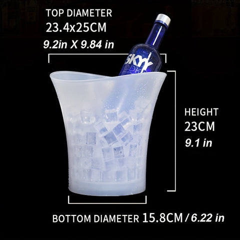 5L LED-beleuchteter Eiswürfelbehälter – Perfekt für Champagner und Bier