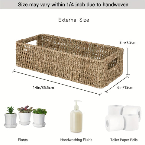 Handgefertigter Seegras Aufbewahrungskorb – Ideal für Badezimmer und Toilette