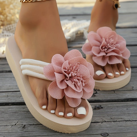 Luxe Damen Slipper mit Blumendetail - Perfekt für Sommer und Strand