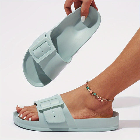 Bequeme Damen Slipper mit Schnalle – Leicht & Verstellbar für Innen und Außen