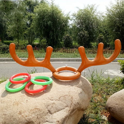 Aufblasbares Rentiergeweih Ringwurfspiel - Lustiges Weihnachts- und Festspiel