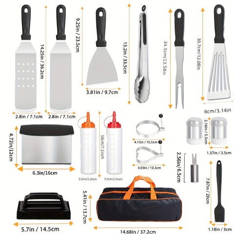 20-teiliges RVS BBQ Grillwerkzeug-Set – Alles, was du für das perfekte Barbecue brauchst