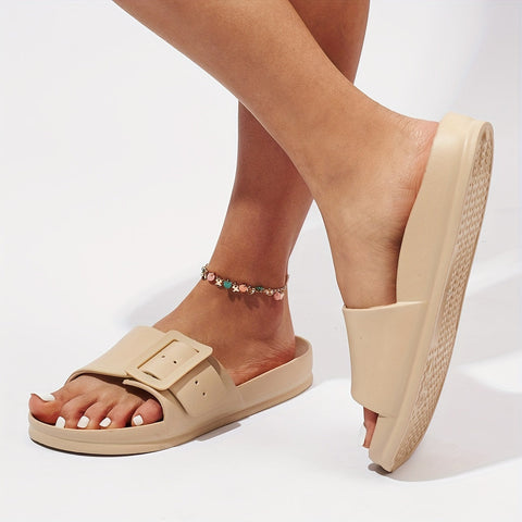 Bequeme Damen Slipper mit Schnalle – Leicht & Verstellbar für Innen und Außen