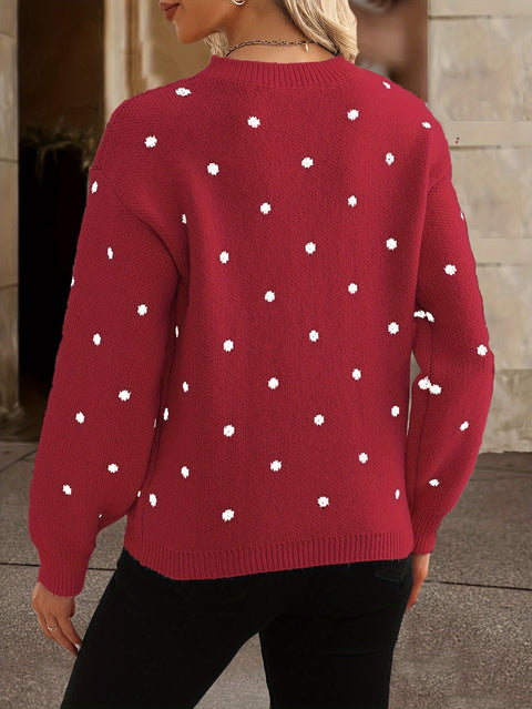 Zara Polkadot Pullover - Lässig und Stilvoll für Damen im Herbst und Winter