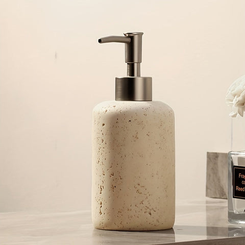 Marmor Seifenspender – Luxuriöser Resinspender mit Edelstahlpumpe für Badezimmer oder Küche