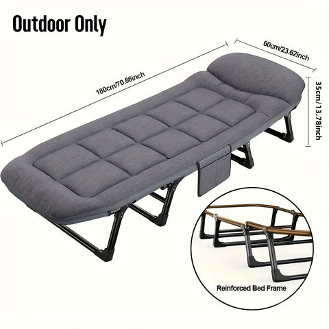 Zusammenklappbares Campingbett für Erwachsene – Leichtes Aluminium- und Edelstahlgestell