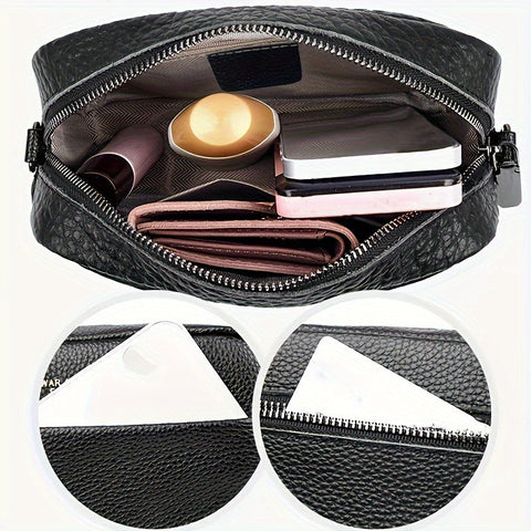 Echte Leder Crossbody Tasche – Praktisch und Trendy mit Gitarrenschulterriemen
