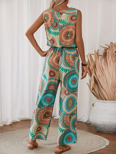 Lässiger Mandala-Druck Jumpsuit für Damen – Ärmellos und Atmungsaktiv für Sommertage