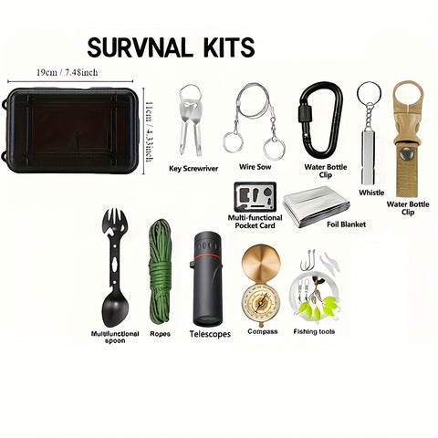 SurviveX Outdoor Survival Kit - Essenzielle Werkzeuge für Abenteuer und Notfälle