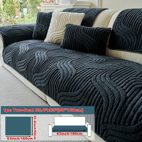 Luxe Plüsch Sofaüberzug – Rutschfest und Atmungsaktiv für ein Gemütliches und Modisches Wohnzimmer