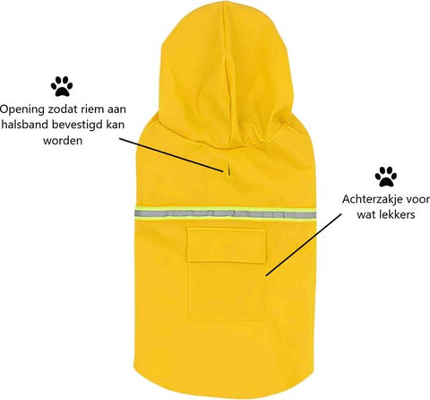 PupJoy - Reflektierende Hunde-Regenjacke + Kapuze - Sicherer Nachtspaziergang