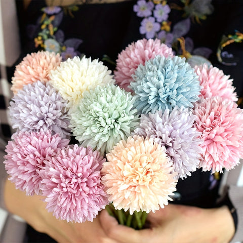 Set aus 5 Kunst-Chrysanthemen – Realistische Blumenarrangements für Hochzeiten und Wohnkultur