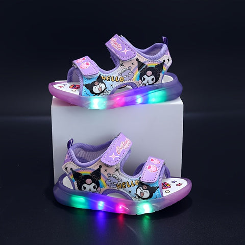 Sanrio Mädchen Sandalen mit Beleuchtung – Kawaii Cartoon Prinzessinnen Sandalen für den Sommer