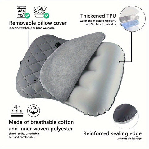 Ergonomisches Aufblasbares Campingkissen – Ideal für Nacken- und Lendenwirbelstütze beim Wandern und Campen