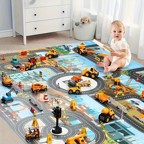 Bauabenteuer Spielteppich – Entdecke die Welt von Verkehr und Konstruktion