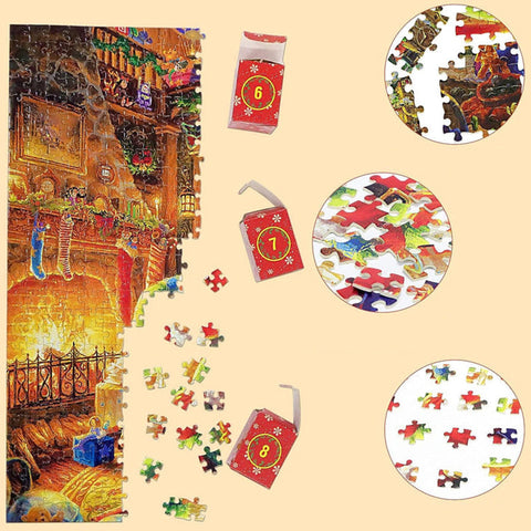 Weihnachts-Puzzle-Adventskalender – 1008 Teile, Täglicher Puzzle-Spaß