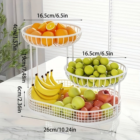 GoldenTier 3-stufiger Obstkorb – Elegant und Praktisch