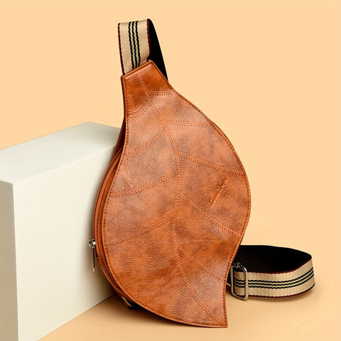 Vintage Kunstleder Crossbody Tasche – Verstellbarer Riemen mit Schnappverschluss