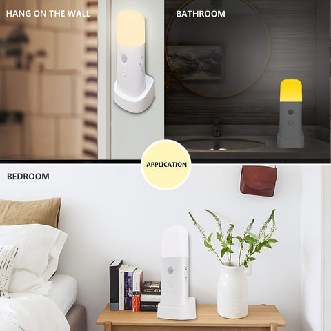 LED Nachtlampe mit Bewegungssensor – USB-aufladbar und einstellbare Helligkeit für Schlafzimmer und Flure