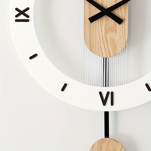 Kreative Pendule Wanduhr aus Holz und Acryl – Stilvolle und Stille Dekoration