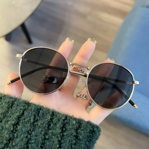 Vintage Runde Sonnenbrille für Damen – Retro-Design aus Metall und Kunststoff für jeden Anlass