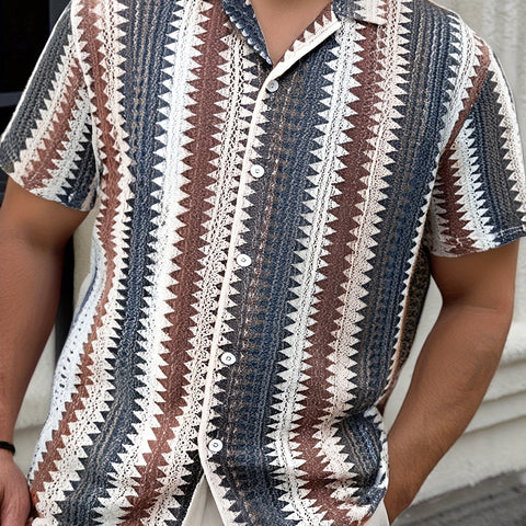 Herren Sommer Casual Kurzarmshirt – Gewebe für einen Frischen Look