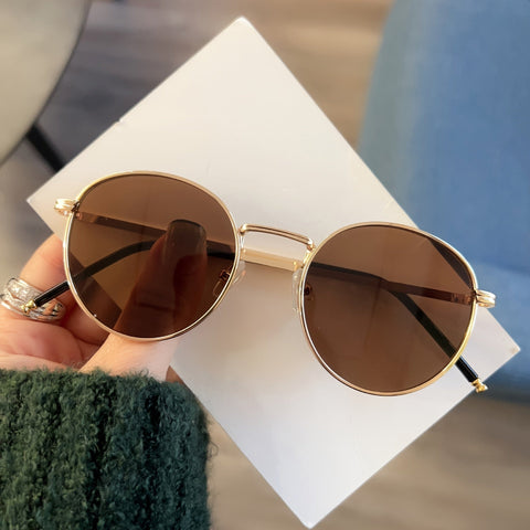 Vintage Runde Sonnenbrille für Damen – Retro-Design aus Metall und Kunststoff für jeden Anlass