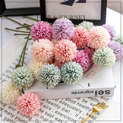Set aus 5 Kunst-Chrysanthemen – Realistische Blumenarrangements für Hochzeiten und Wohnkultur