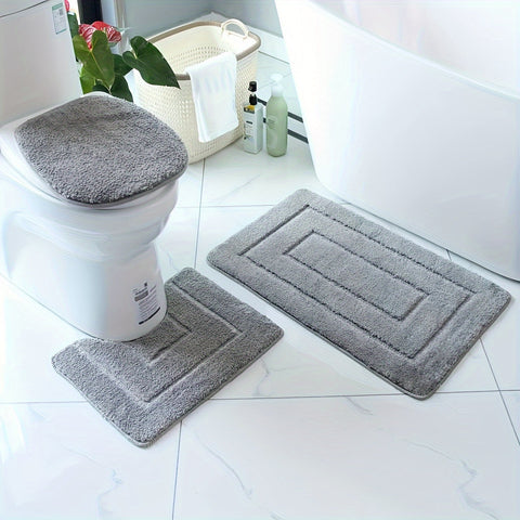 3-teiliges Ultra-Fine Faser Badezimmer Teppich Set – Schnell trocknend und absorbierend