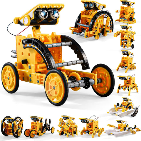 Solar Robo Builder - 12-in-1 Bildungsbau-Spielzeug mit Solarenergie