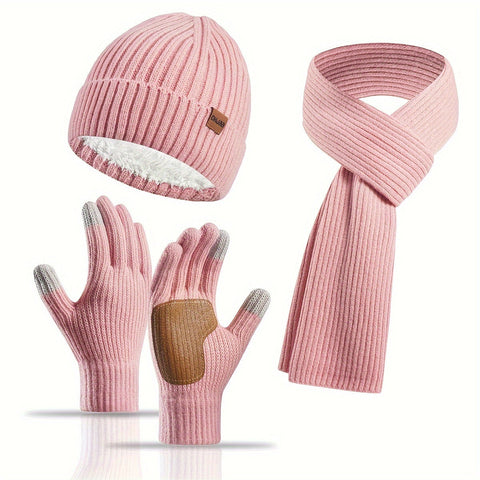 Fröhliches Winterset - Mütze, Schal und Handschuhe für Paare
