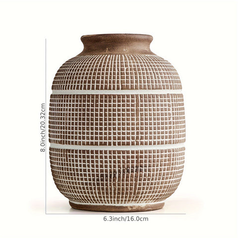 Rustikale Geometrische Vase - Natürliche Atmosphäre für Dein Interieur