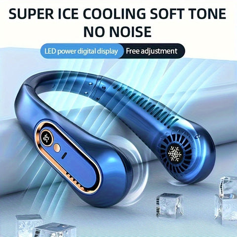Wiederaufladbarer USB-Nackenventilator für kraftvolle, leise Kühlung – Perfekt für Innen- und Außenbereich