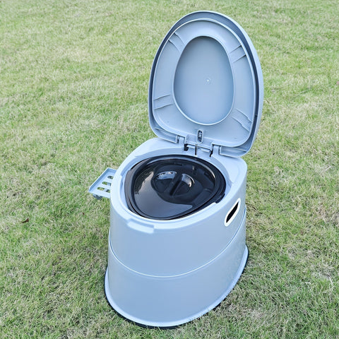 Portables Graues PVC-Toilette - Komfortabel und Praktisch für Camping und Notfälle