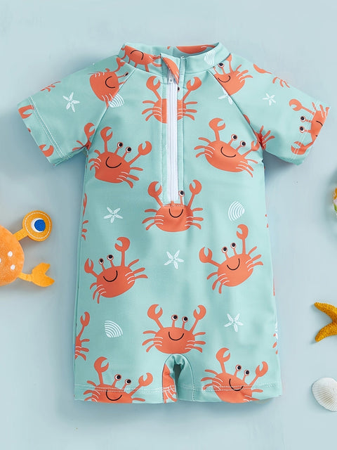 Krabben UV-Schwimmanzug für Babys – Bequemes Einteiler für Sonne & Spritzvergnügen