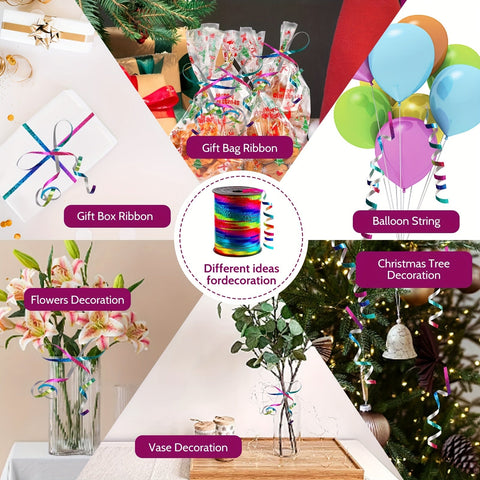 Holografisches Curlingband-Set – Perfekt für Partydekorationen und Geschenkverpackungen