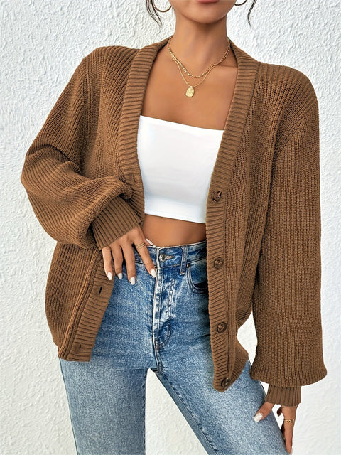 Autonomer Effen Strickcardigan – Stilvoll und Warm für Frühling und Herbst