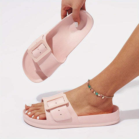 Bequeme Damen Slipper mit Schnalle – Leicht & Verstellbar für Innen und Außen