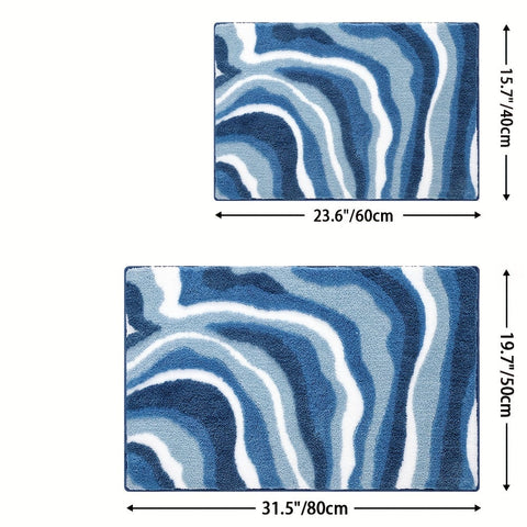 Geometrische Badezimmermatte – Absorbierend und Weich mit Rutschfester Unterseite