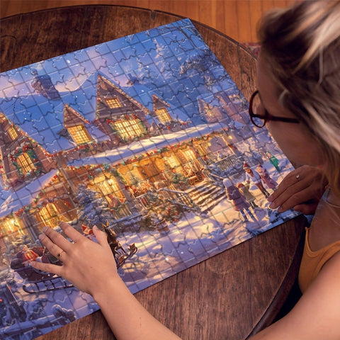 Winterliche Verzauberung Puzzle – Genießen Sie die festliche Atmosphäre