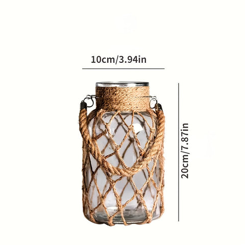 Rustikale Glasvase mit Jute-Schnur – Dekorativ und Zeitlos für dein Interieur