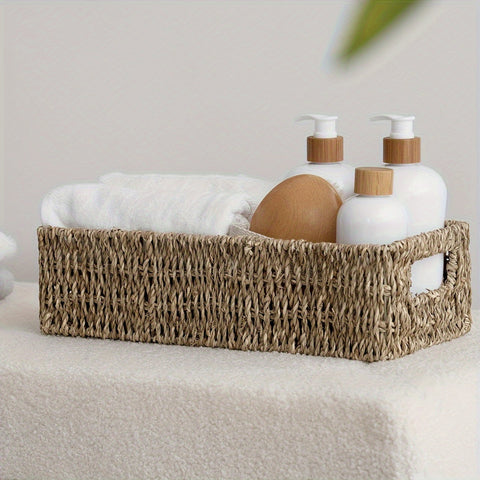 Handgefertigter Seegras Aufbewahrungskorb – Ideal für Badezimmer und Toilette